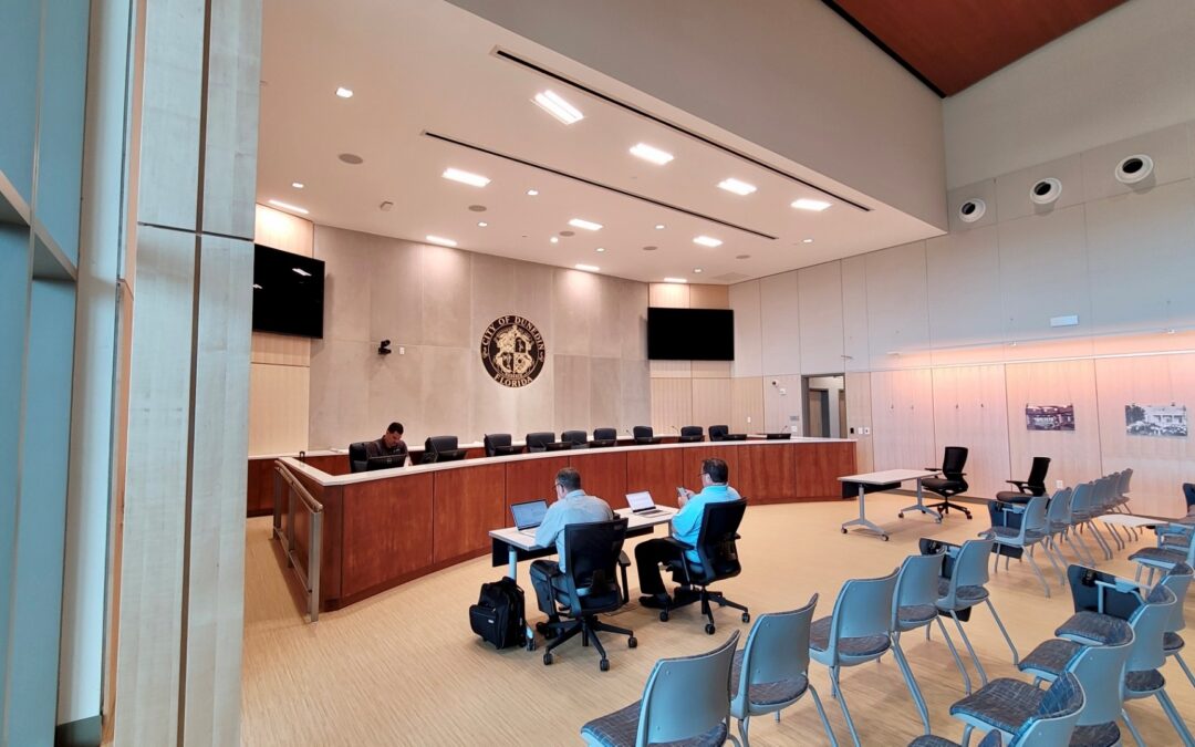 City Council Chamber Lighting for Comfort and Clear Video
